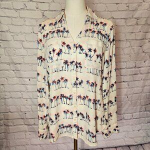 Express Palm Tree Portofino Button Down Shirt
